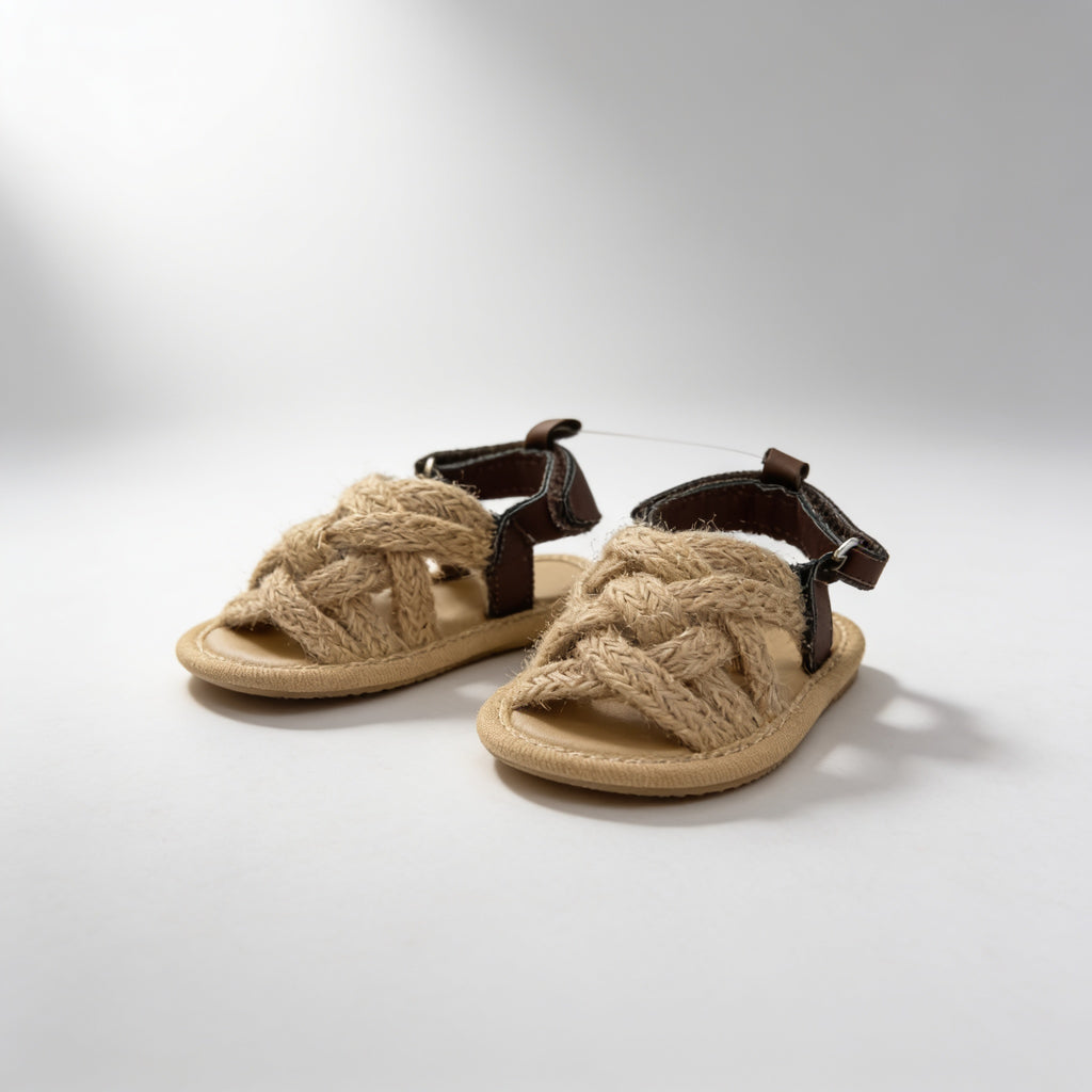 Sandales tressees bebe - naturel - vue produit - Candy Bebe