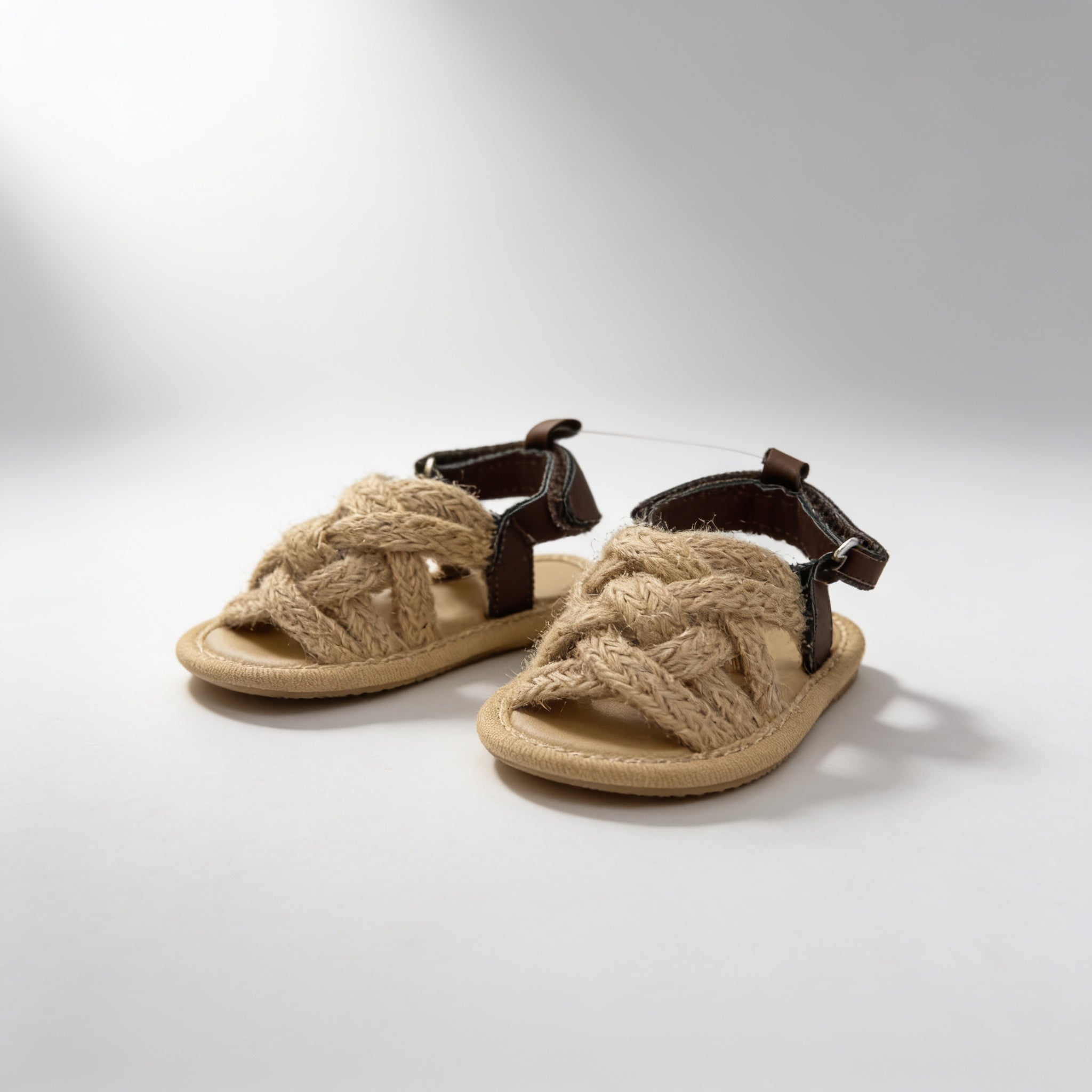 Sandales tressees bebe - naturel - vue produit - Candy Bebe