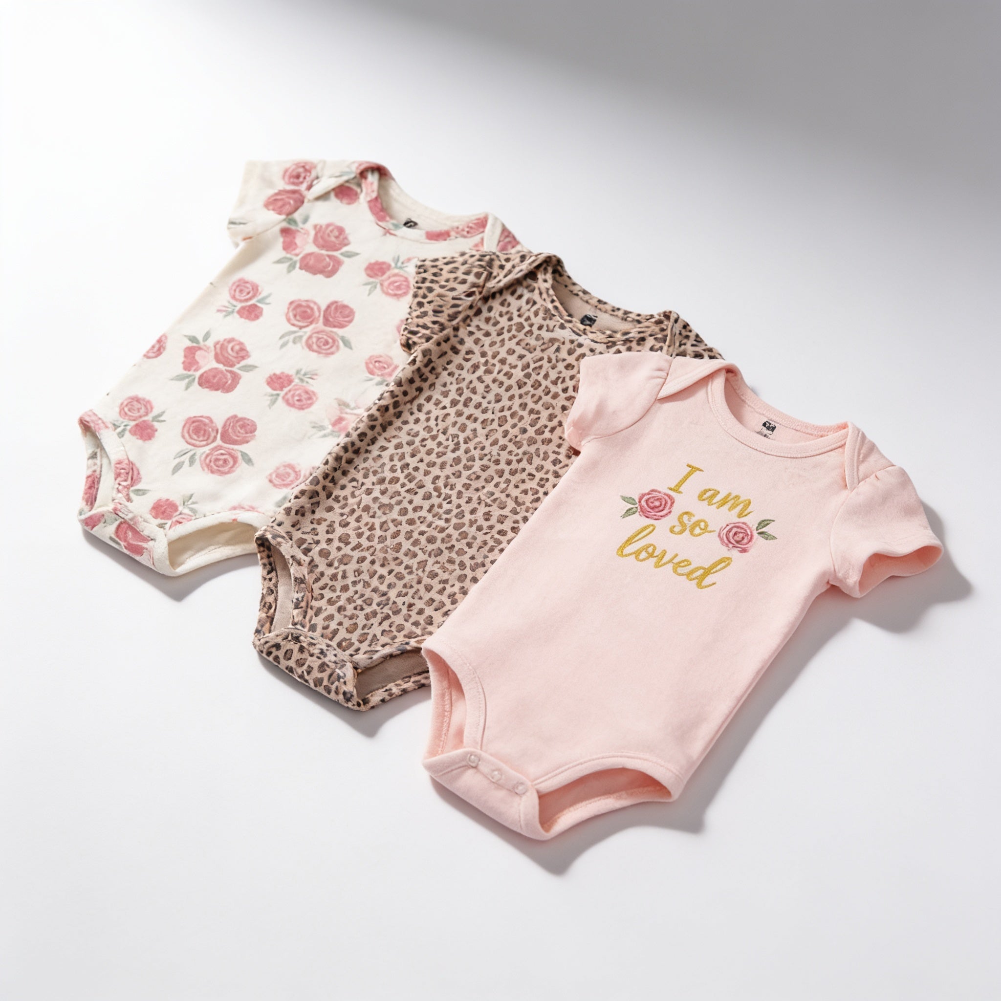 Lot de 3 bodys manches courtes - vue produit - Candy Bebe