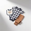 Ensemble 3 pieces body pantalon et bavoir - vue produit - Candy Bebe