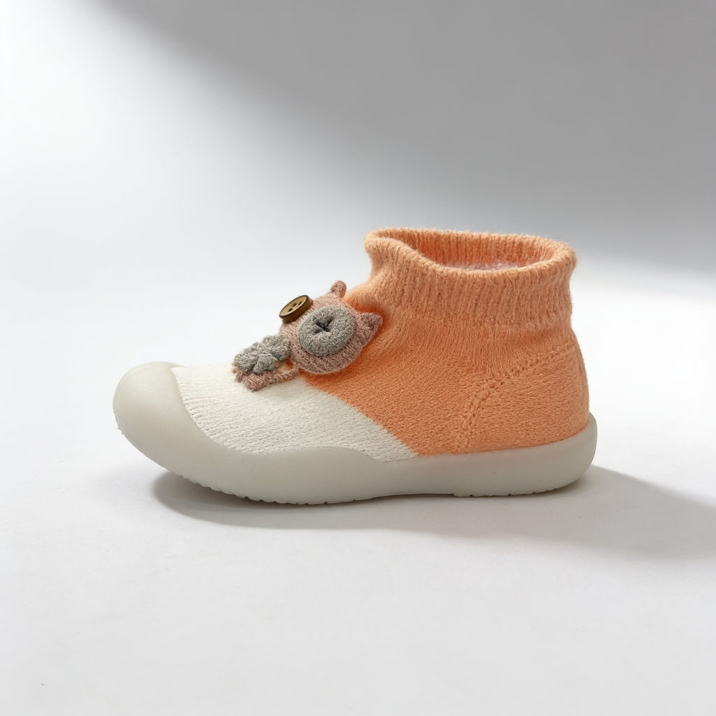 Chaussures bebe semelle caoutchouc AL0025 - vue de profil - Candy Bebe