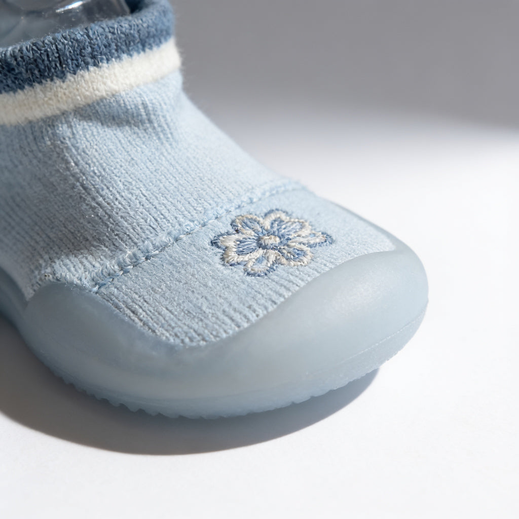 Chaussures bebe semelle caoutchouc AL0033 - detail de la matiere - Candy Bebe