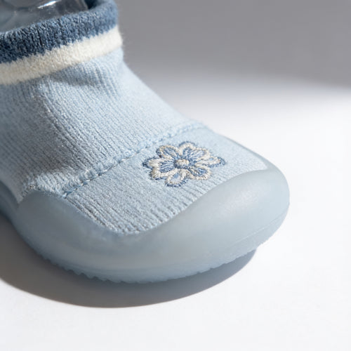 Chaussures bebe semelle caoutchouc AL0033 - detail de la matiere - Candy Bebe