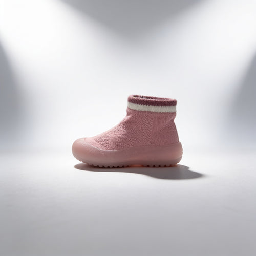 Chaussures bebe semelle caoutchouc AL0034 - vue de profil - Candy Bebe