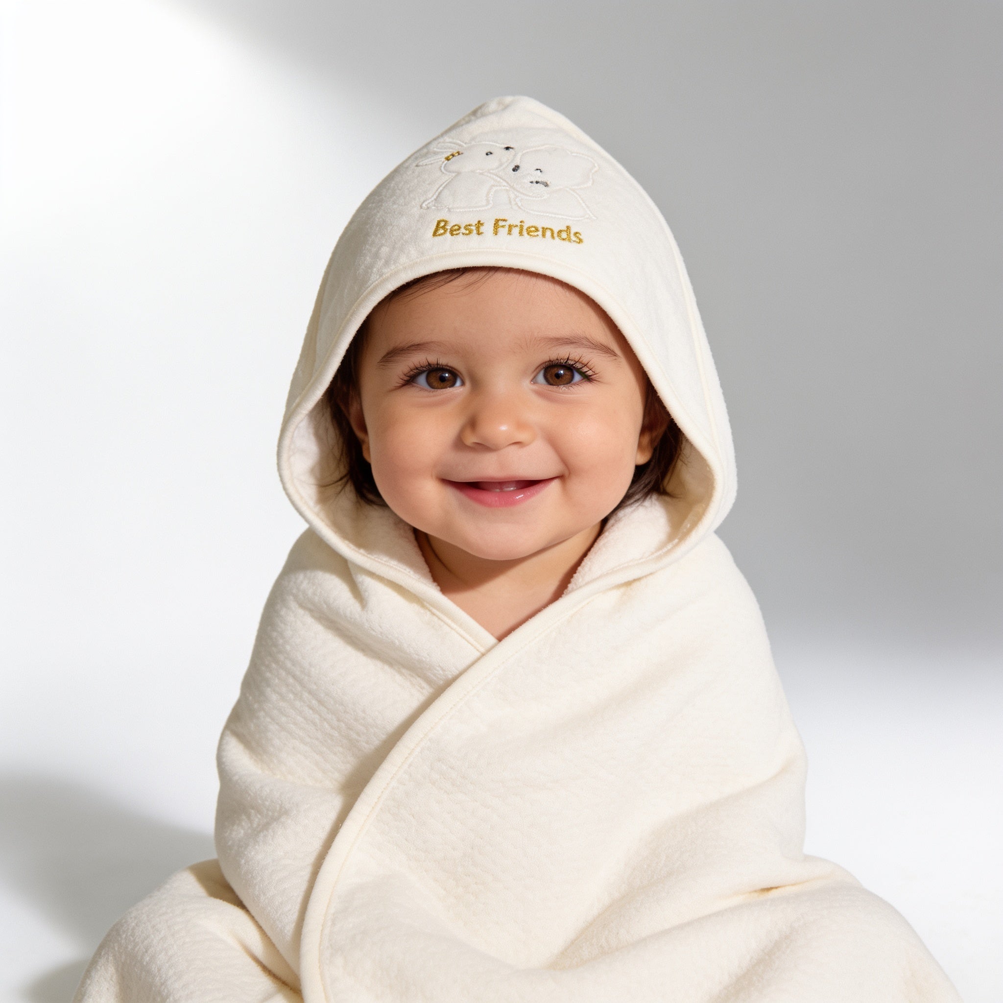 Couverture a capuche bebe - porte par un enfant - Candy Bebe