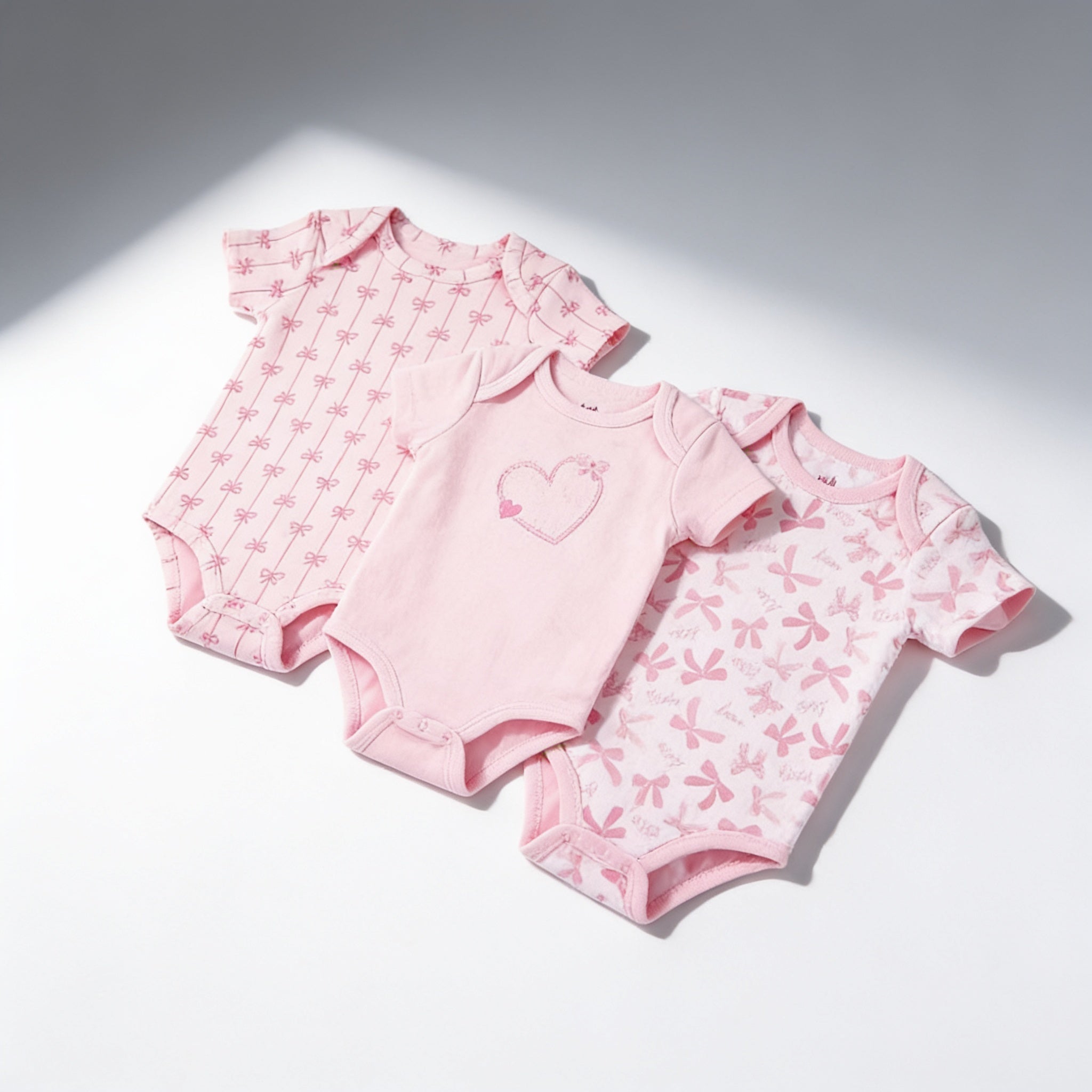 Lot de 3 bodys manches courtes - vue produit - Candy Bebe