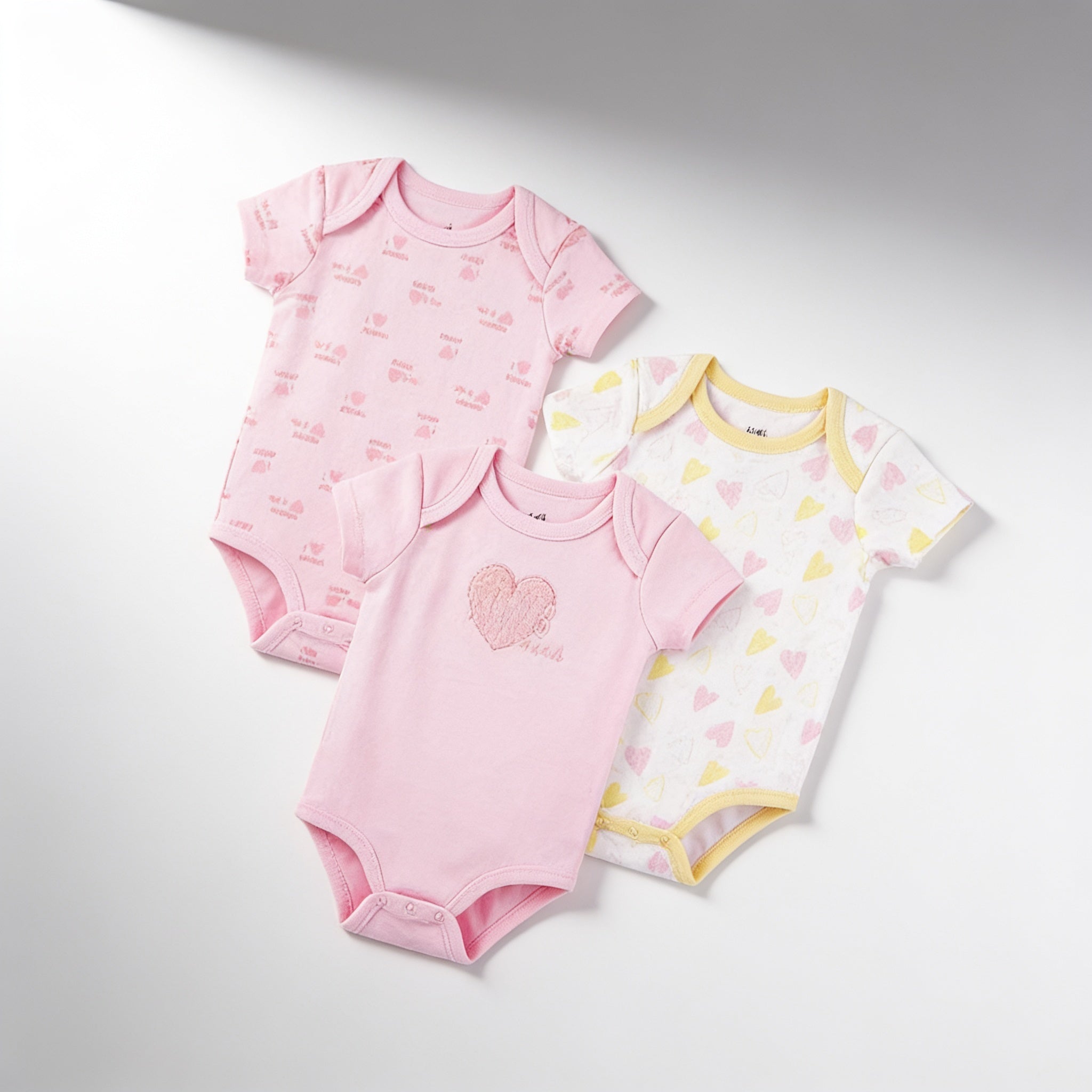 Lot de 3 bodys manches courtes - vue produit - Candy Bebe