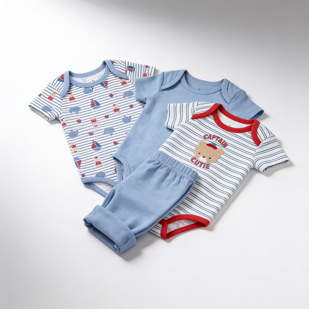 Lot de 3 bodys manches courtes - vue produit - Candy Bebe