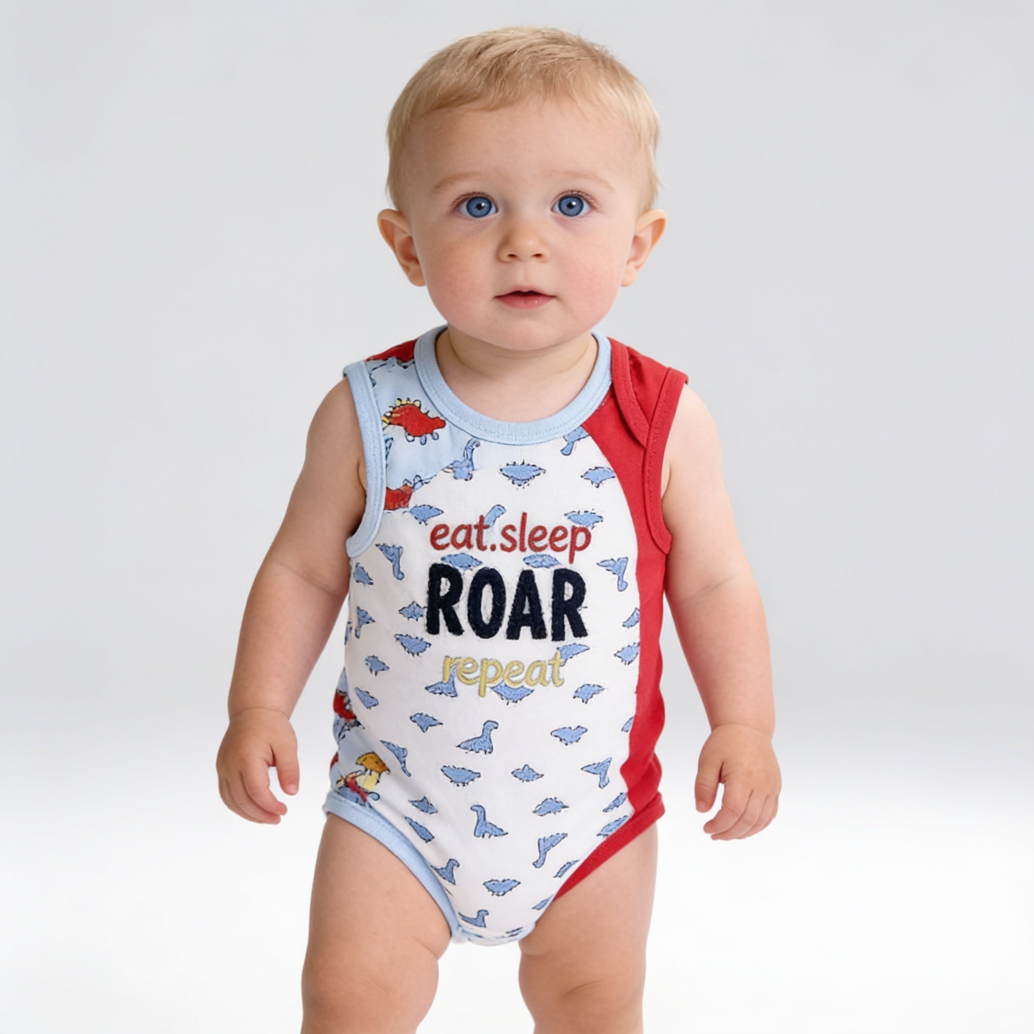Lot de 3 bodys sans manches - porte par un enfant - Candy Bebe