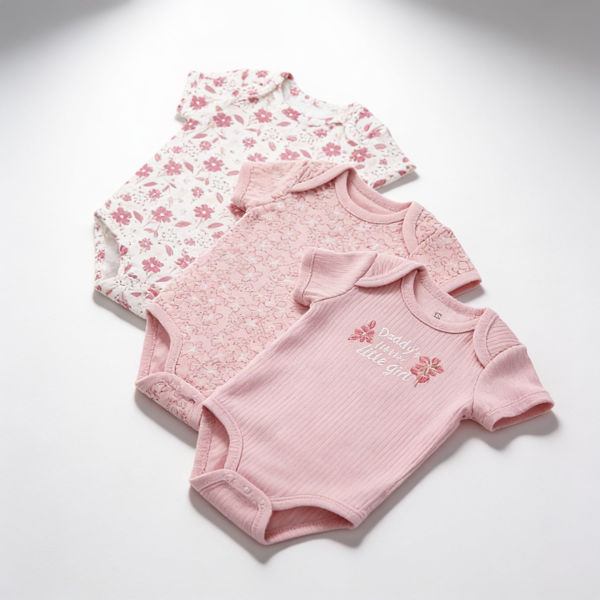 Lot de 3 bodys manches courtes - vue produit - Candy Bebe
