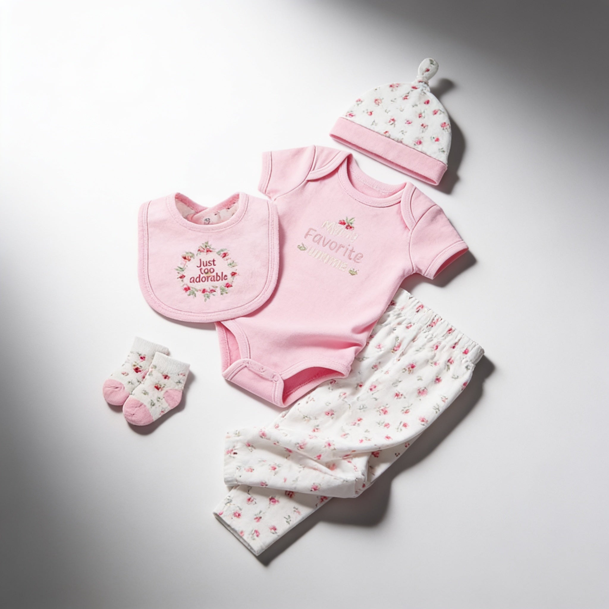Coffret naissance 5 pieces - vue produit - Candy Bebe
