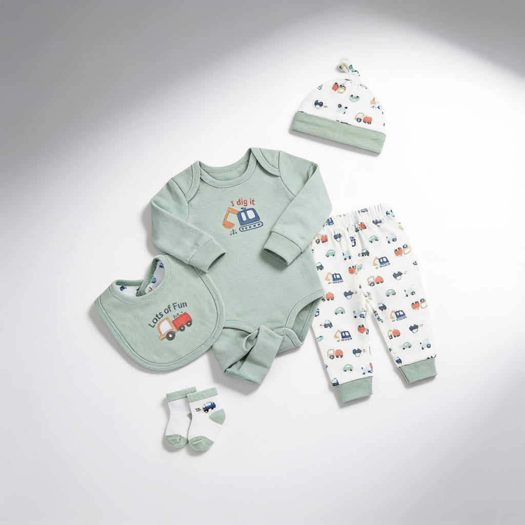 Coffret naissance 5 pieces - vue produit - Candy Bebe