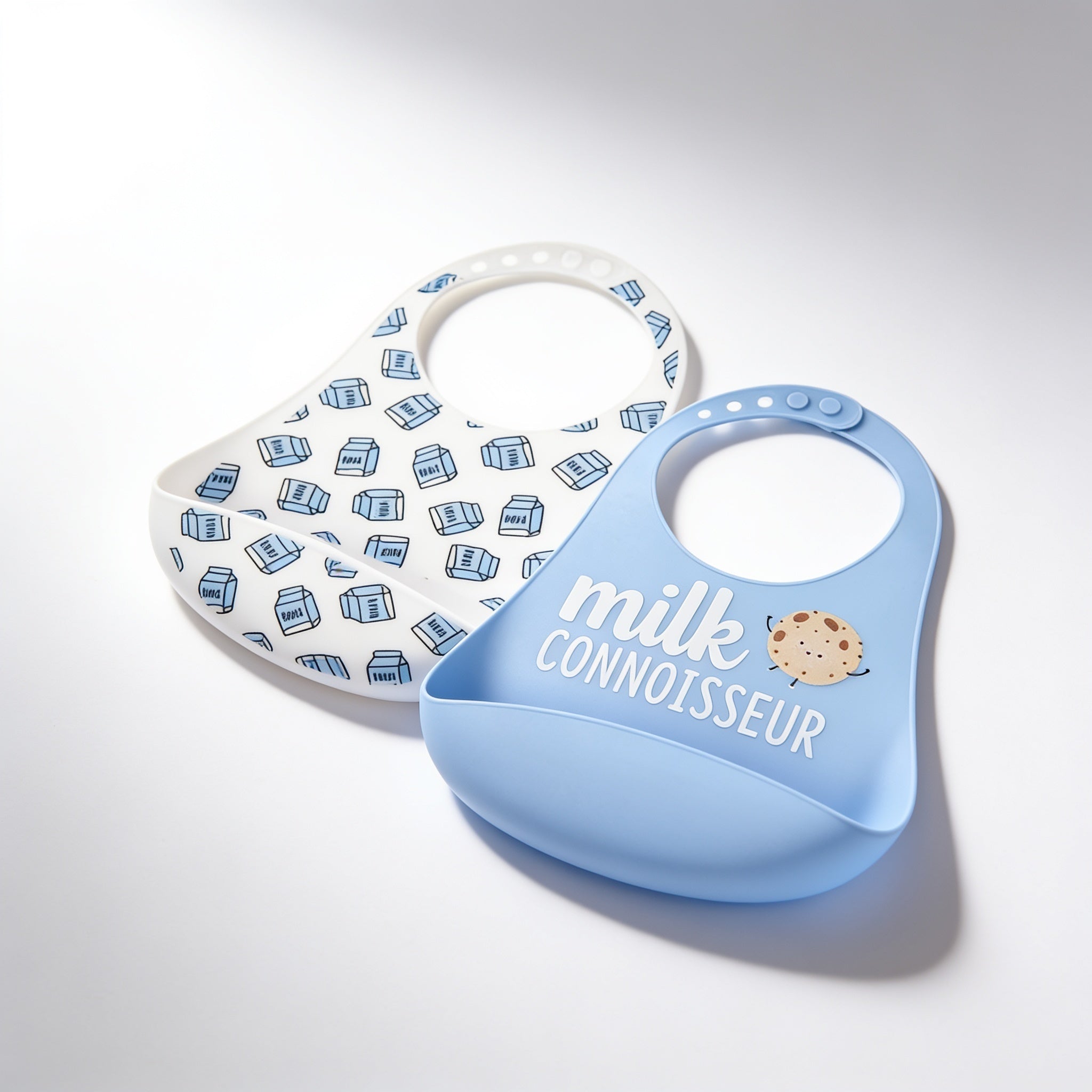 Lot de 2 bavoirs silicone - vue produit - Candy Bebe