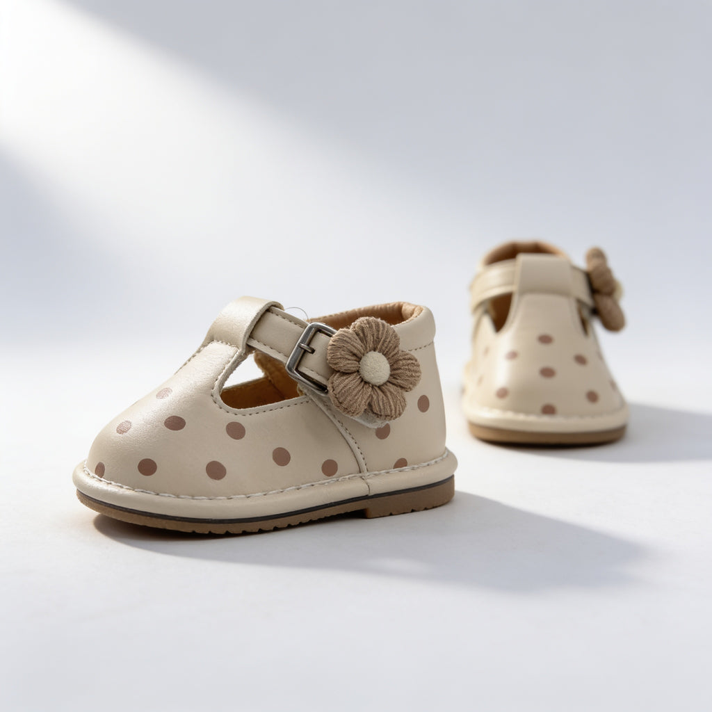 Sandales bebe a sifflet - beige - vue de profil - Candy Bebe