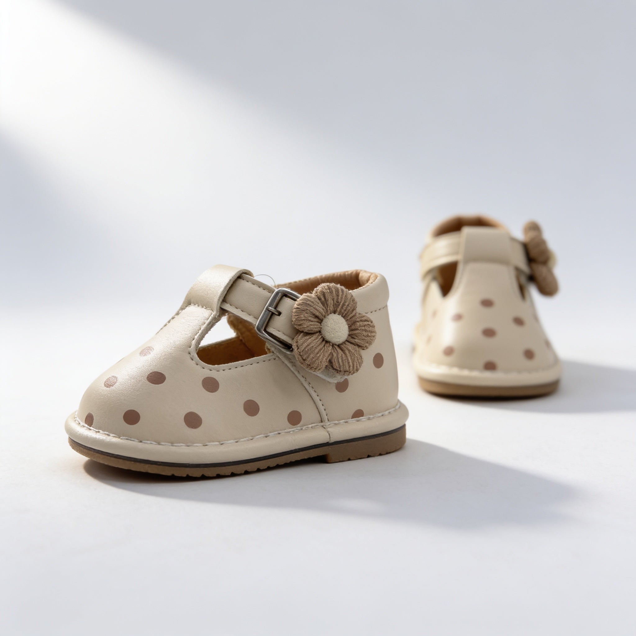 Sandales bebe a sifflet - beige - vue de profil - Candy Bebe