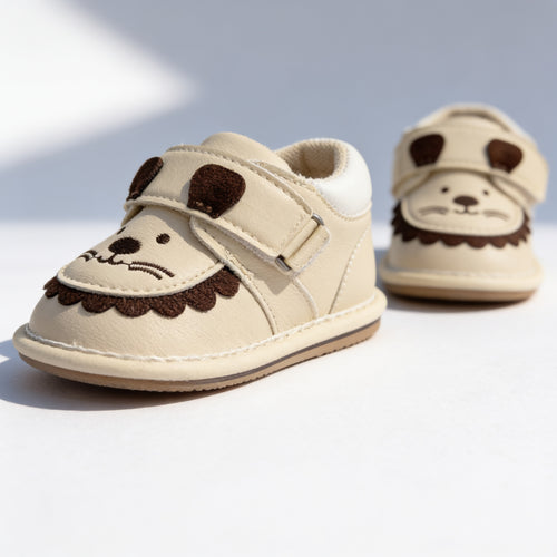 Chaussures a sifflet lionceau - beige - vue de profil - Candy Bebe