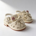 Sandales a noeud bebe - creme - vue produit - Candy Bebe