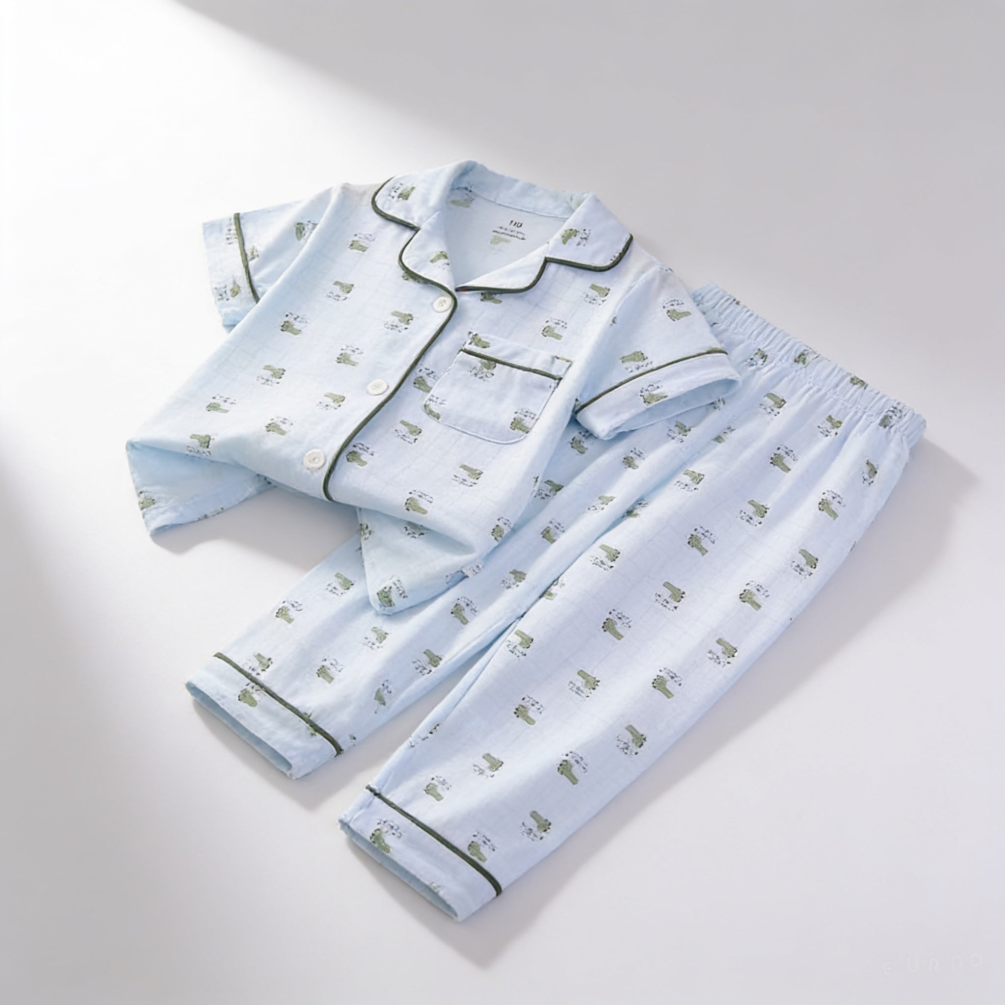 Pyjama enfant - bleu crocodile - vue produit - Candy Bebe