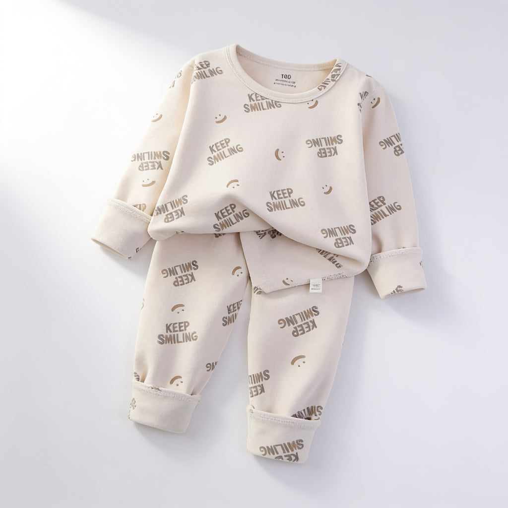 Pyjama enfant - beige Keep Smiling - vue produit - Candy Bebe