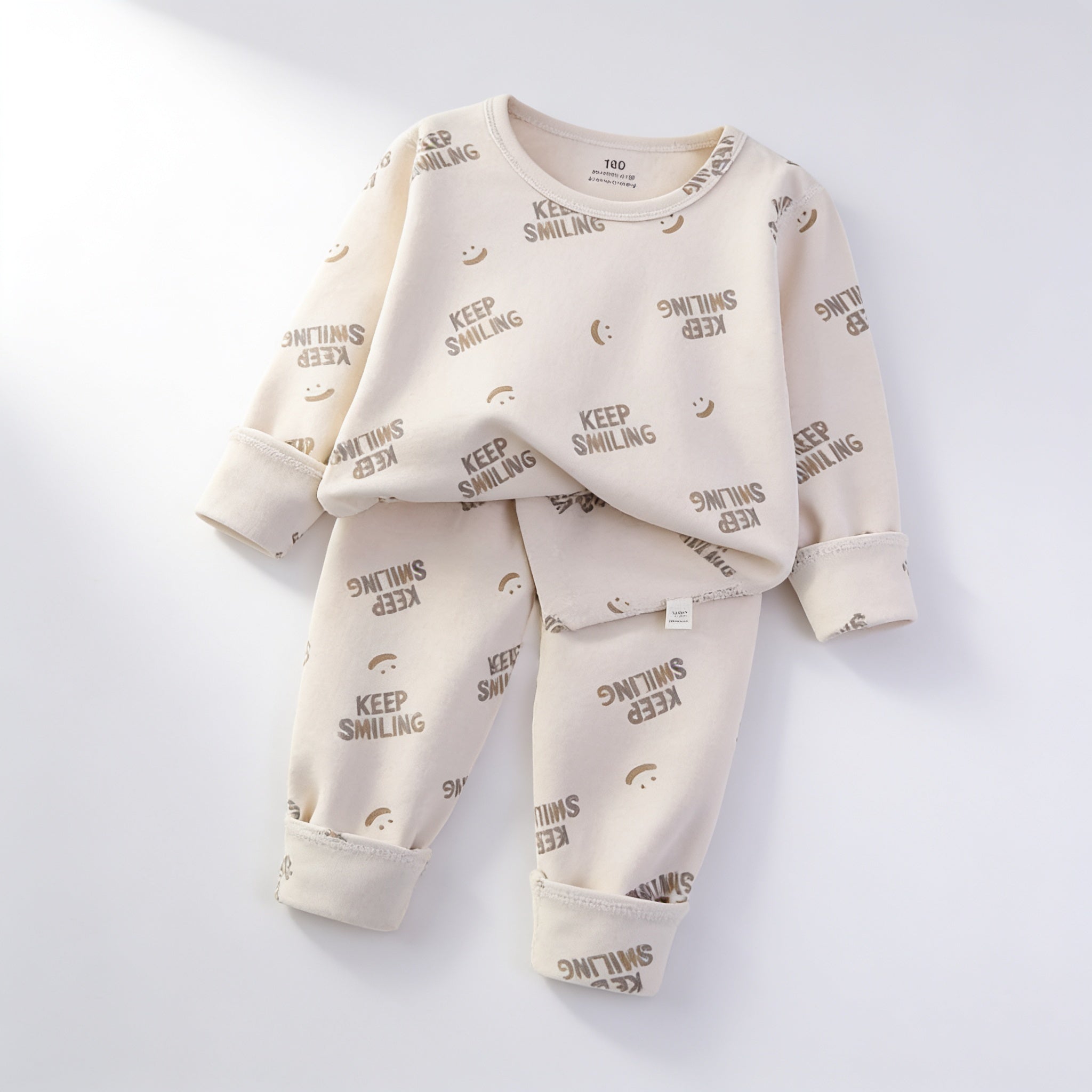 Pyjama enfant - beige Keep Smiling - vue produit - Candy Bebe