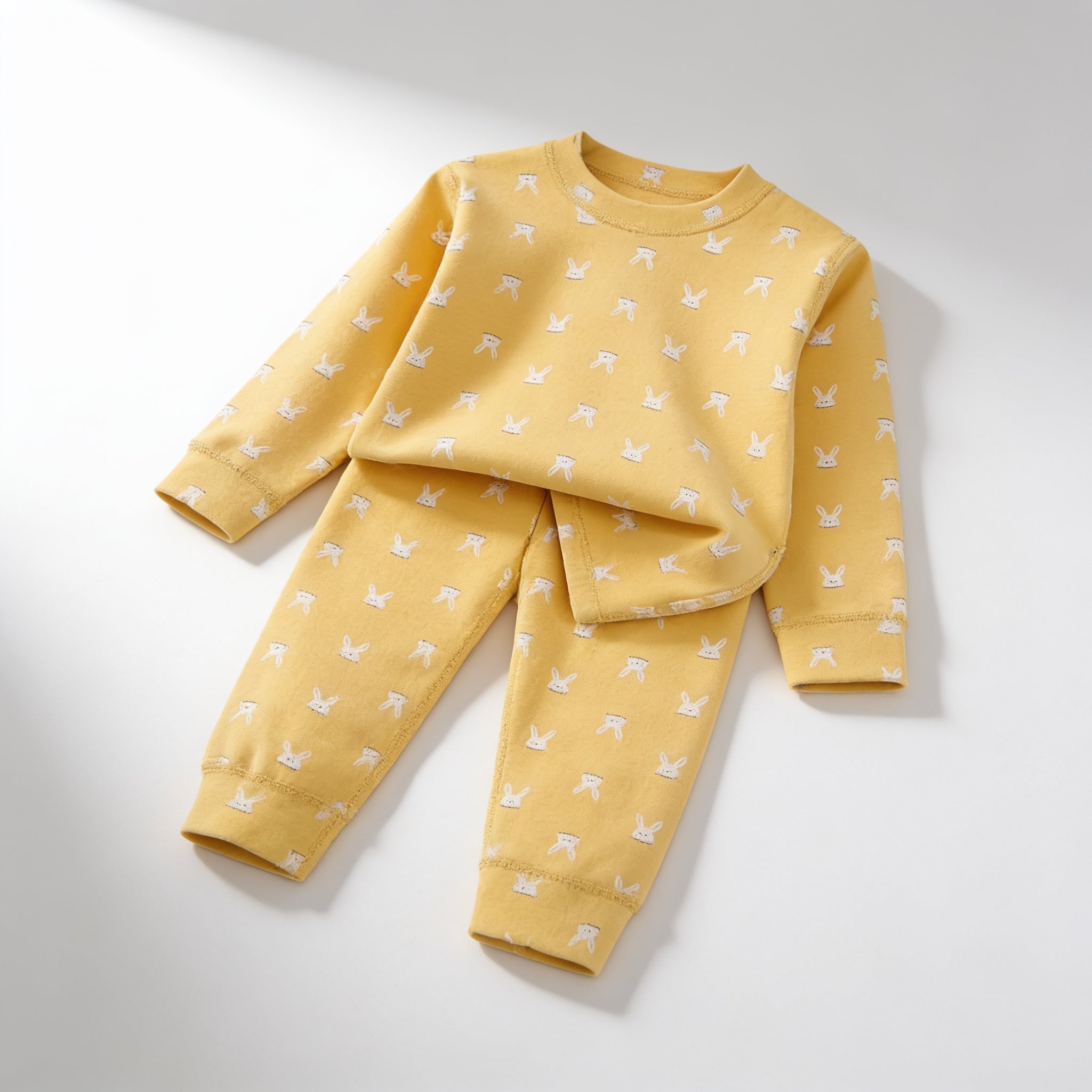 Pyjama enfant - jaune lapins - vue produit - Candy Bebe