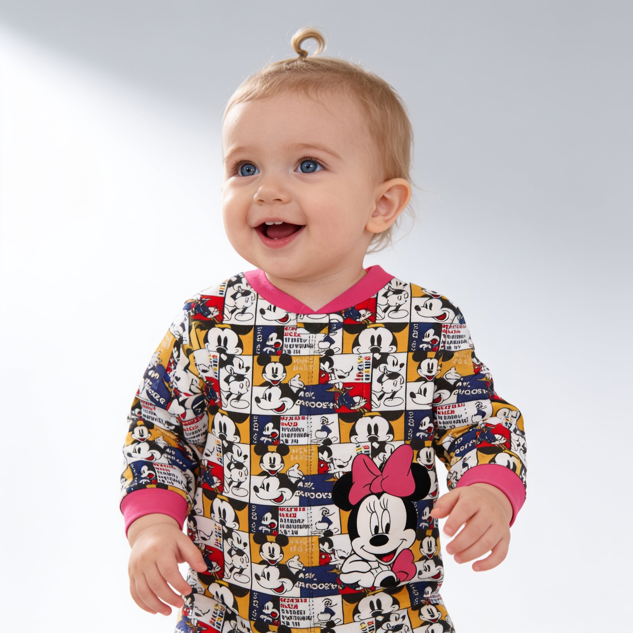 Pyjama combinaison bebe - souris cartoon - porte par un enfant - Candy Bebe