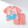 Ensemble pyjama court - corail - vue produit - Candy Bebe