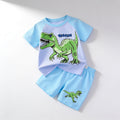 Ensemble pyjama court - vert dinosaure - vue produit - Candy Bebe