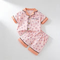 Pyjama boutonne court - blanc et rose - vue produit - Candy Bebe