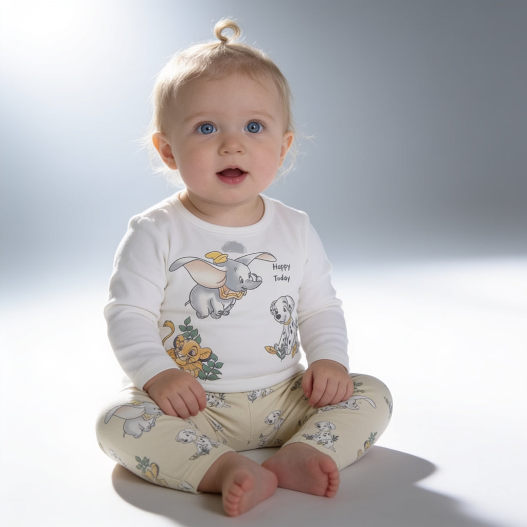 Ensemble body et pantalon imprime - porte par un enfant - Candy Bebe