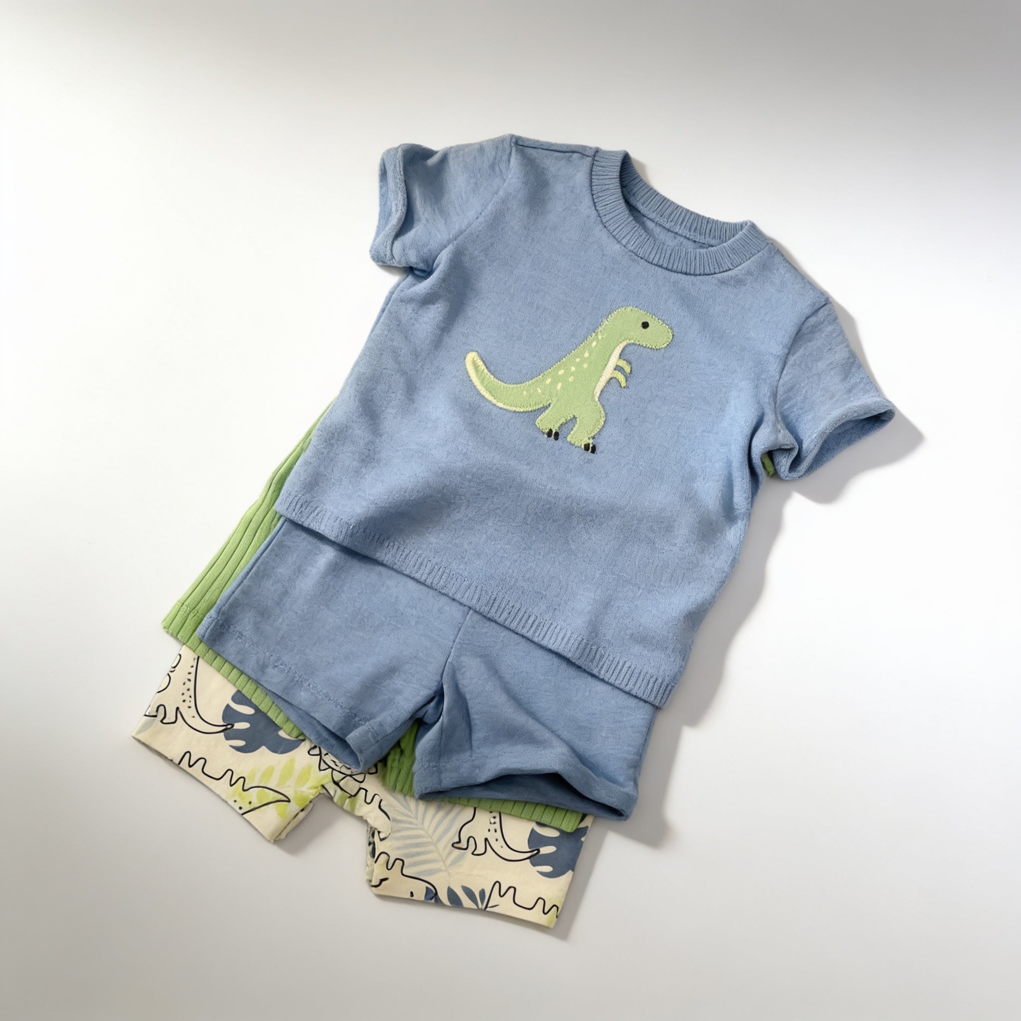 Ensemble t-shirt et short dinosaure - vue produit - Candy Bebe